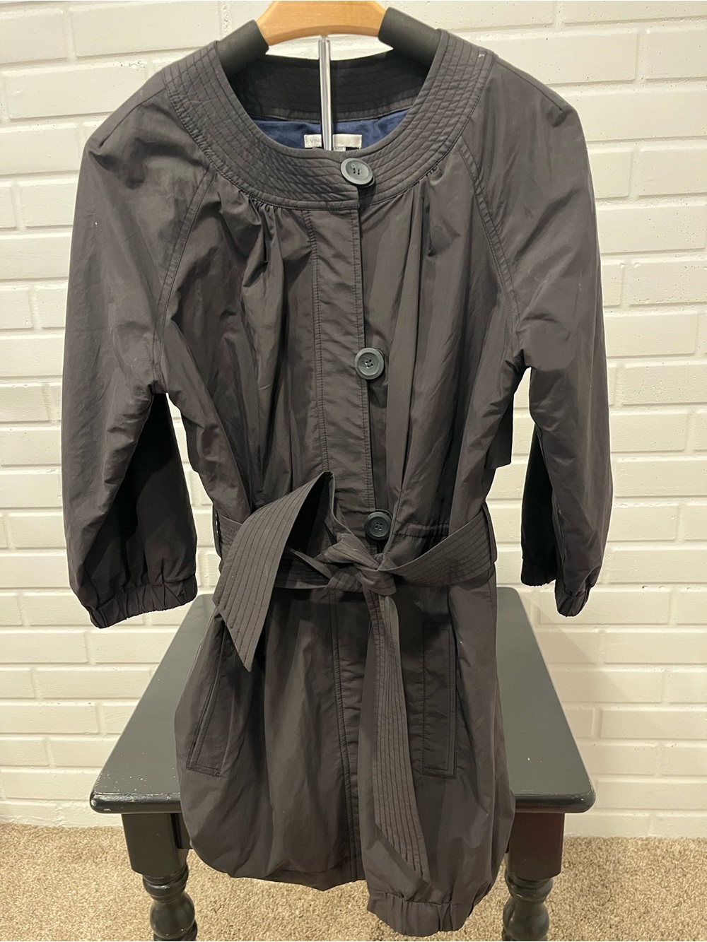 Vince Women’s Black Belted Lightweight Trench Coat